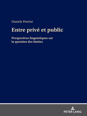cover image of Entre privé et public